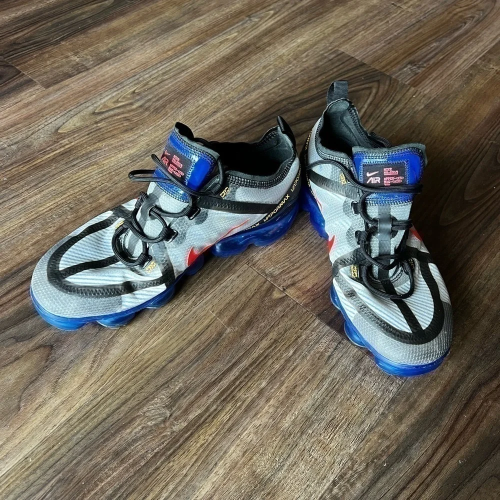 NIKE AIR VAPORMAX GS SIZE 8 Black/blue AQ2465-016 - Picture 7 of 11